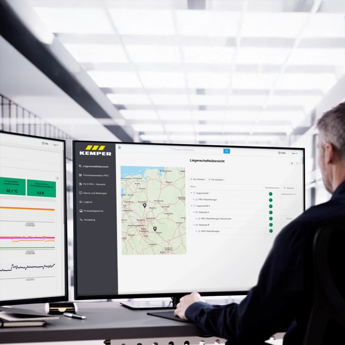 Digitale Services – Mann im Büro mit Cloudansicht | Kemper Group