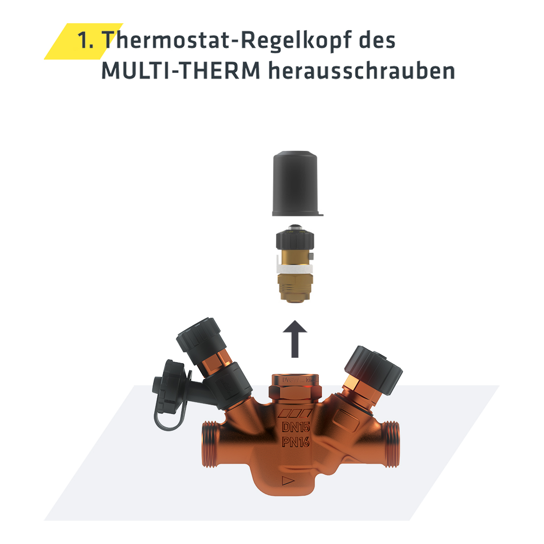 Upgrade Multi-Therm-Pro – Ansicht Thermostat-Regelkopf des Multi-Therm herausschrauben | Kemper Group