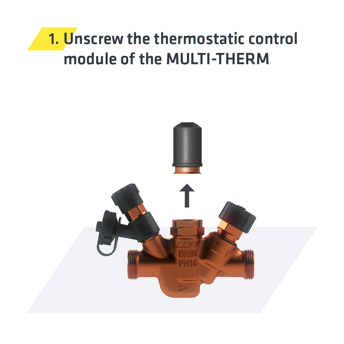 Upgrade Multi-Therm-Pro – View unscrewing the thermostat balancing bonnet of the Multi-Therm | Kemper Group