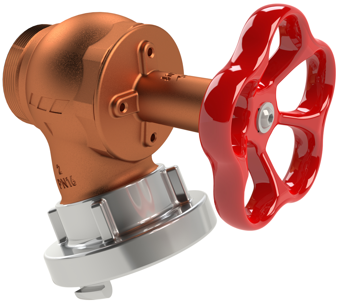 Připojovací ventil hadice nástěnný hydrant Typ F, Figur 112 00