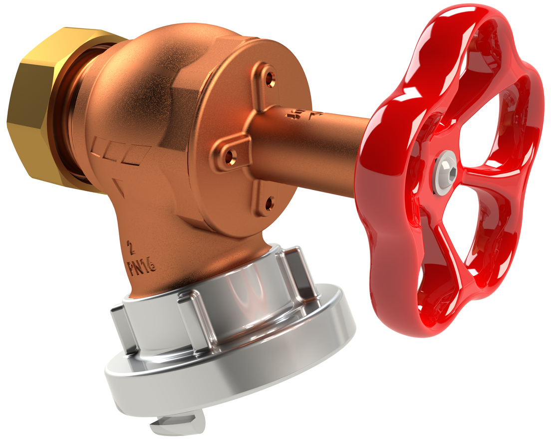 wall hydrant type F, union nut, aluminium C-coupling, figure 112 01