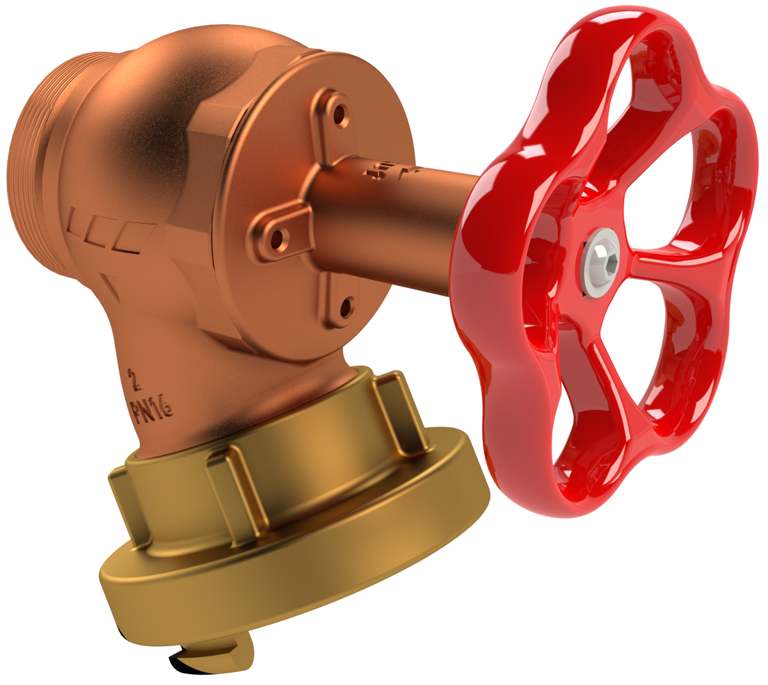 wall hydrant type F, union thread, brass C-coupling, figure 112 02