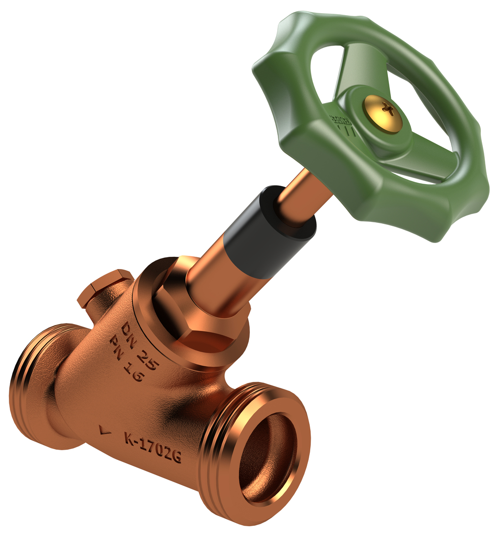 ECO stop valve, with plugged drain port, union thread, figure 170 2G