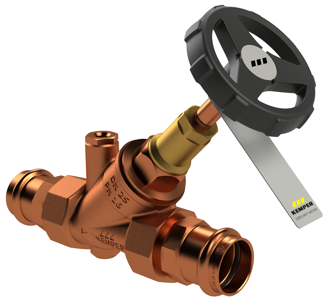 WESER stop valve, with plugged drain port, SANPRESS/PROFIPRESS, figure 190 30