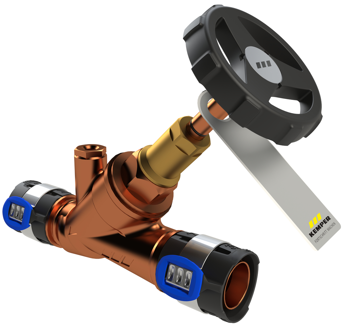 WESER volně průtokový-uzavírací ventil, s vypouštěcí zátkou, FlowFit, Figur 190 50